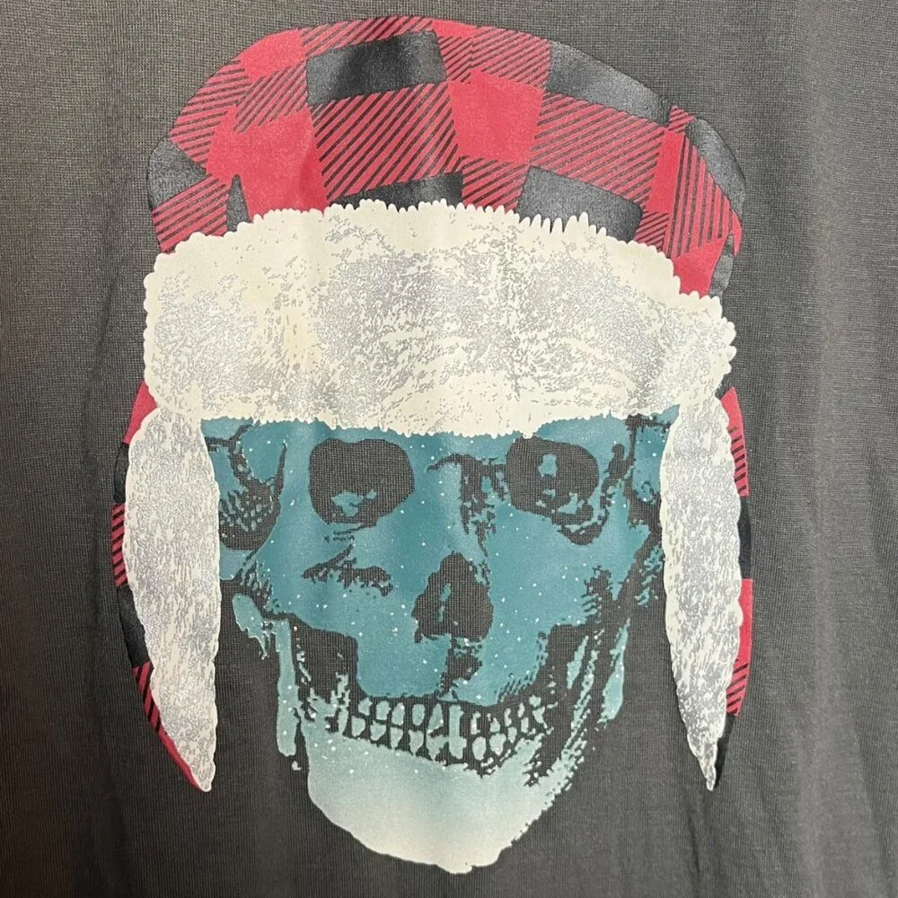 Cherokee Boys XL 16/18 Pajama Shirt Skull Plaid Long Sleeve Casual‎ Lounge